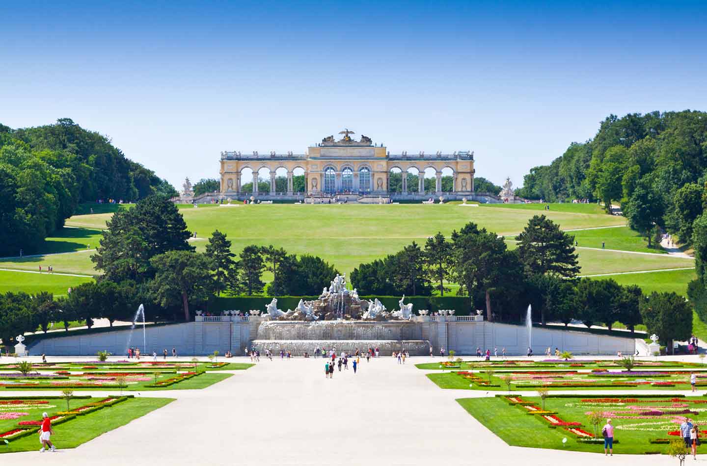 Schloss Schönbrunn und der Schlossgarten am Tag