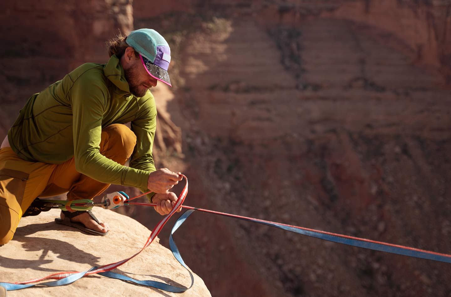 Slackline wird gesichert