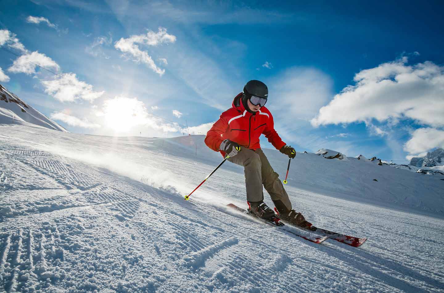 Skifahrer auf der Piste