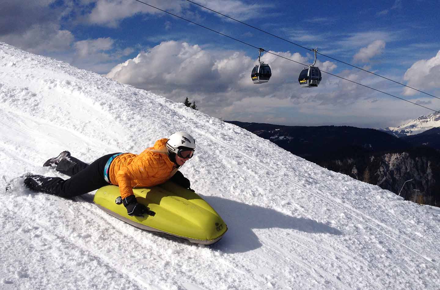 Airboardering auf der Piste