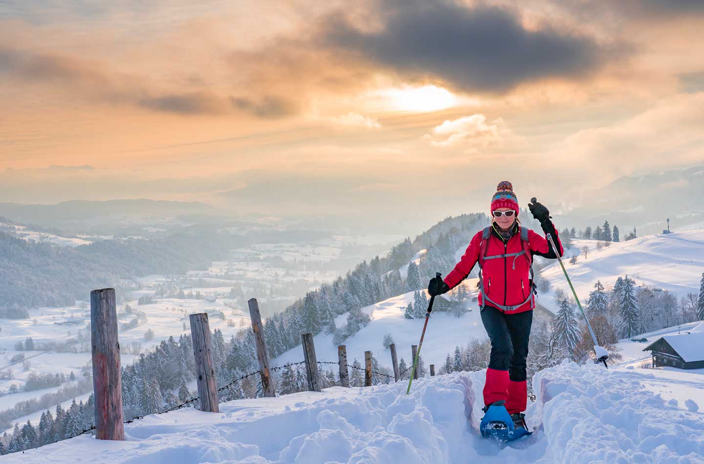 Schneeschuhwanderung in den Bergen