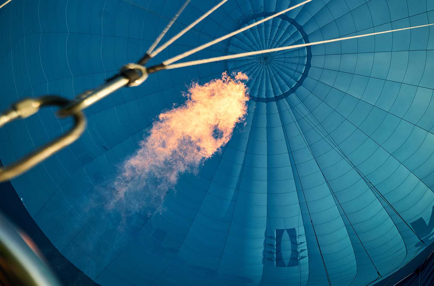 Gasflamme in einem Heißluftballon